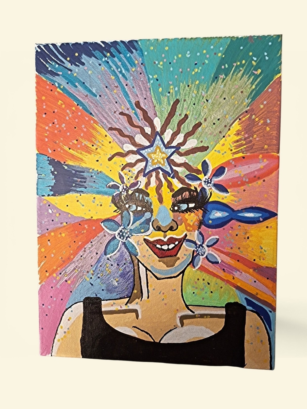 ✨️"Joy" Megan Phoenix Original! Carnival Woman Portrait! Acrylic On Canvas!